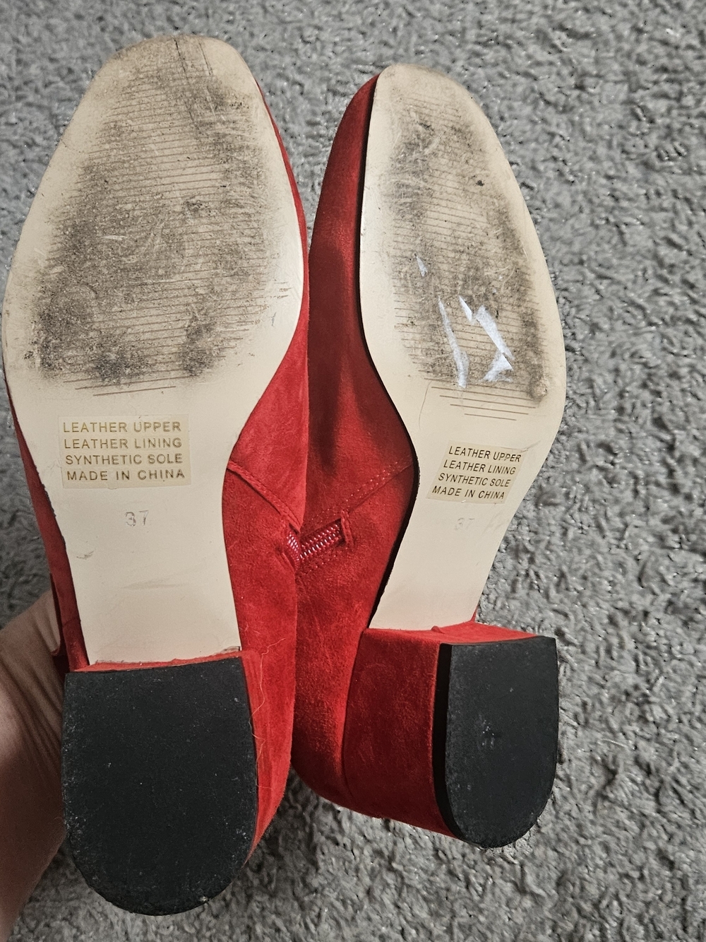 Silent D Antga Red Ruffle Suede Ankle Boots Size 37/6.5 - Picture 5 of 8